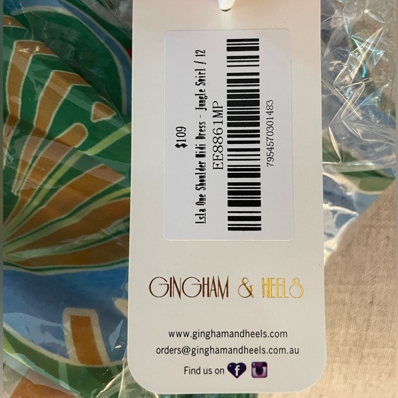 Gingham and Heels one-shoulder jungle print - Picture 3 of 8